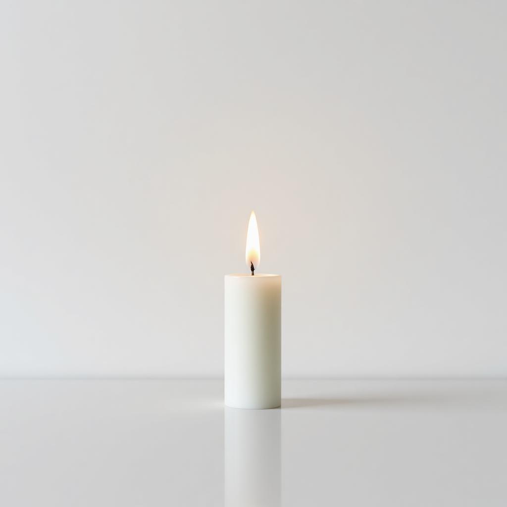 Une bougie allumée en signe de recueillement