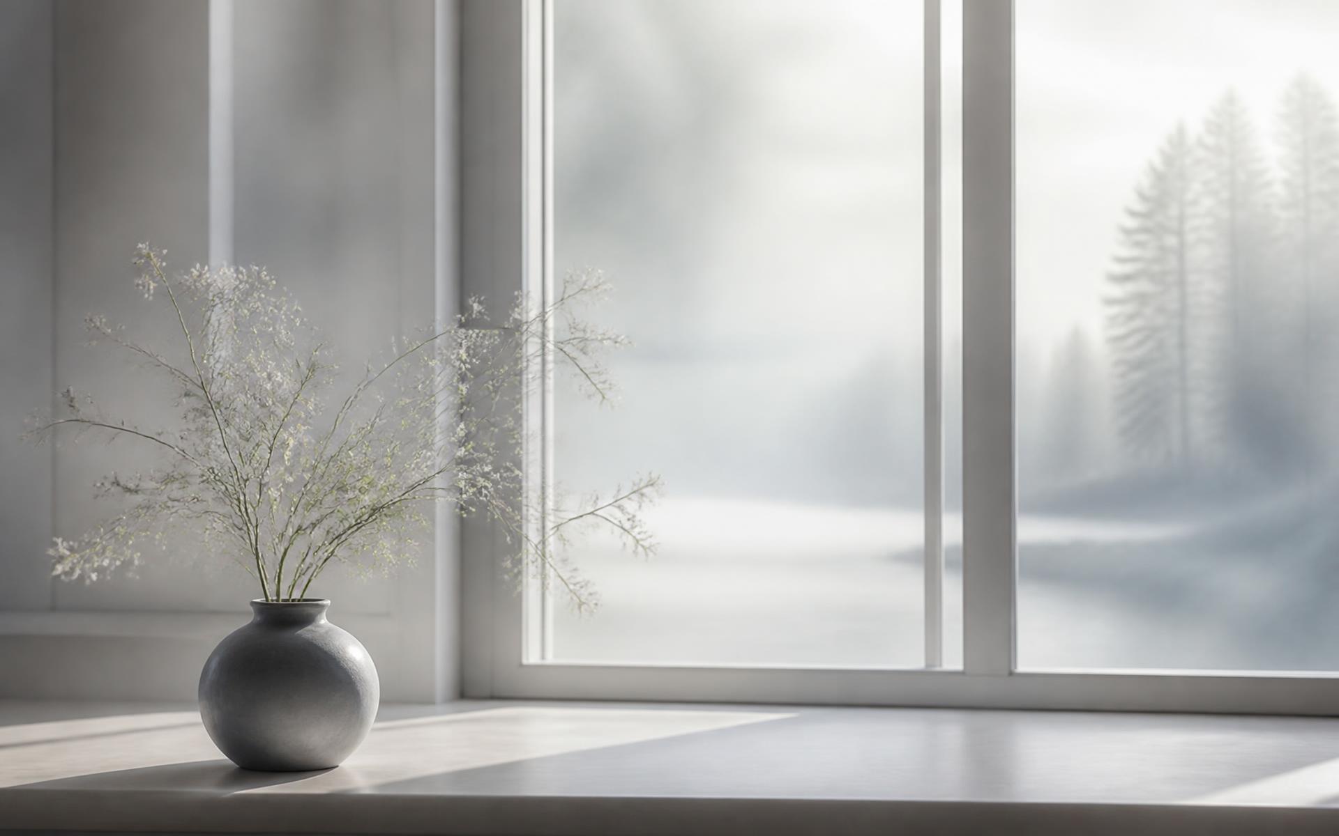 Lumière douce du matin à travers une fenêtre
